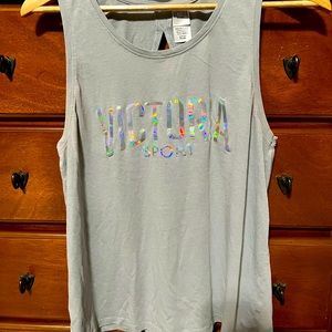 Light gray workout tank top.